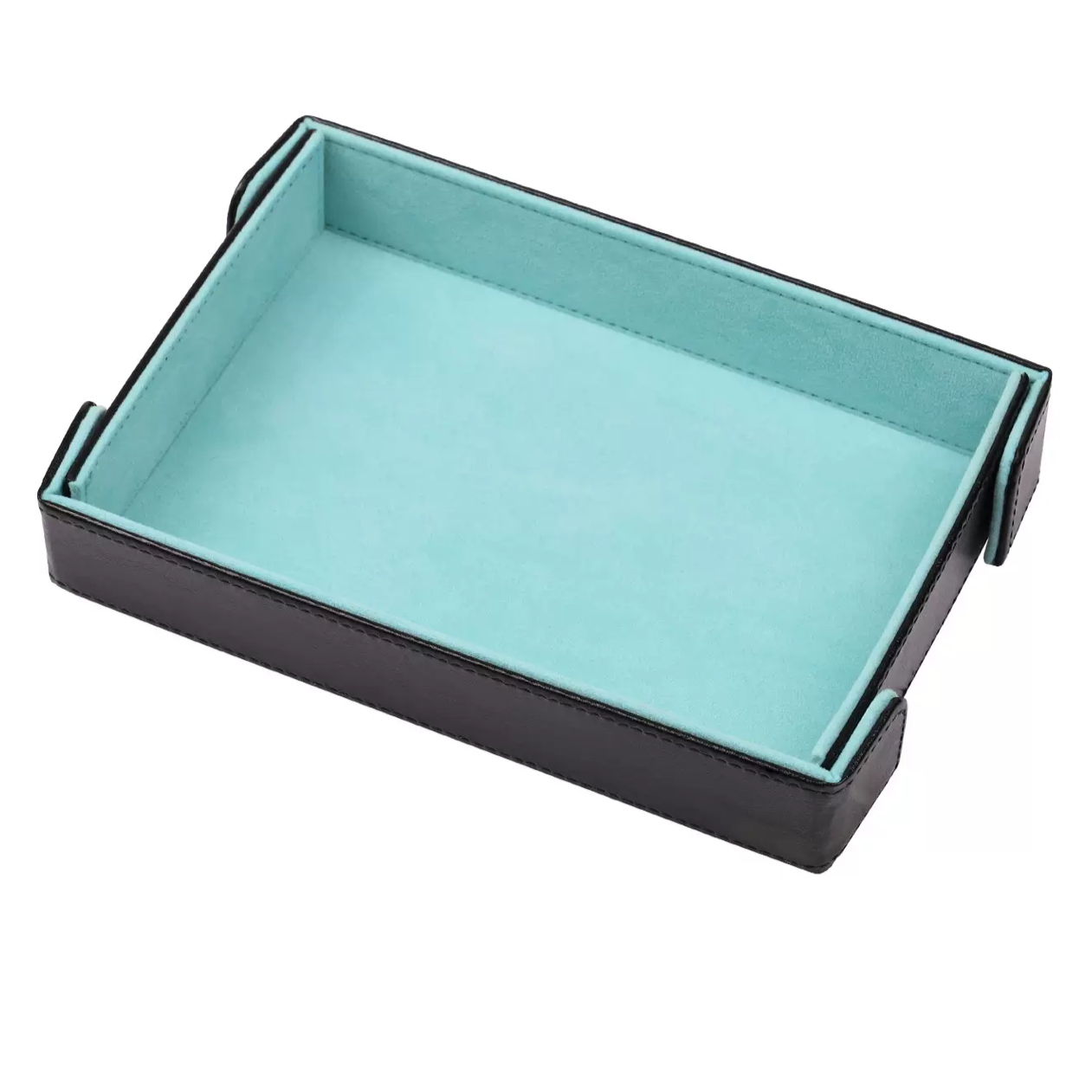 Decorative Leatherette Magnetic Foldable Rectangular Velvet Tray