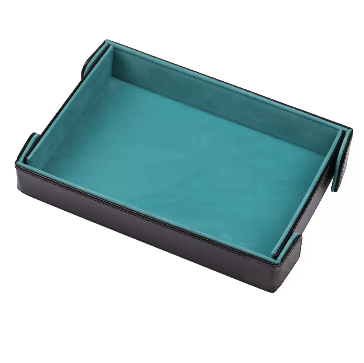 Decorative Leatherette Magnetic Foldable Rectangular Velvet Tray