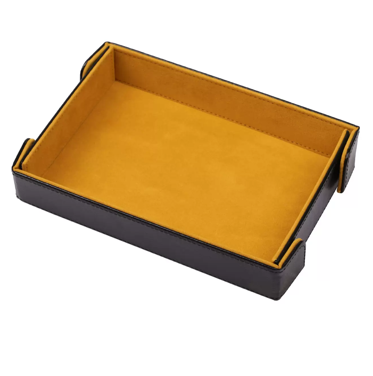 Decorative Leatherette Magnetic Foldable Rectangular Velvet Tray