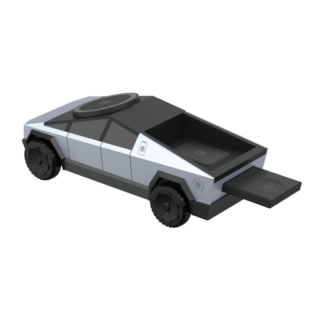 3 in 1 CyberDock+ Cyber Truck inspired Motorised MagSafe Charging Dock