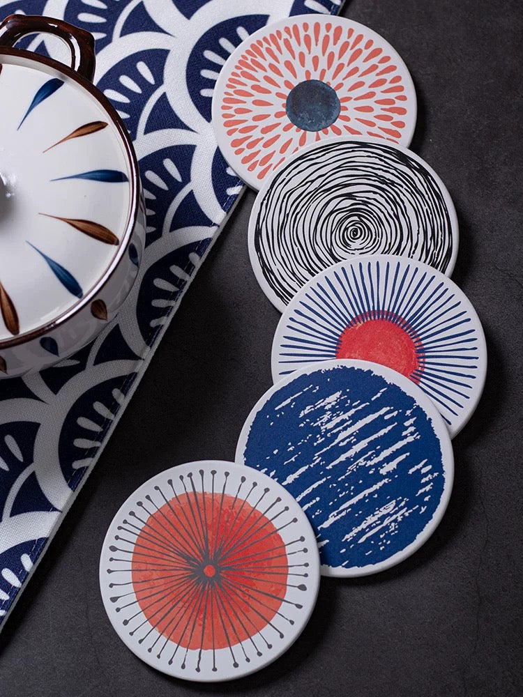 Diatomite Mud Bohemian Coasters (Set of 4)