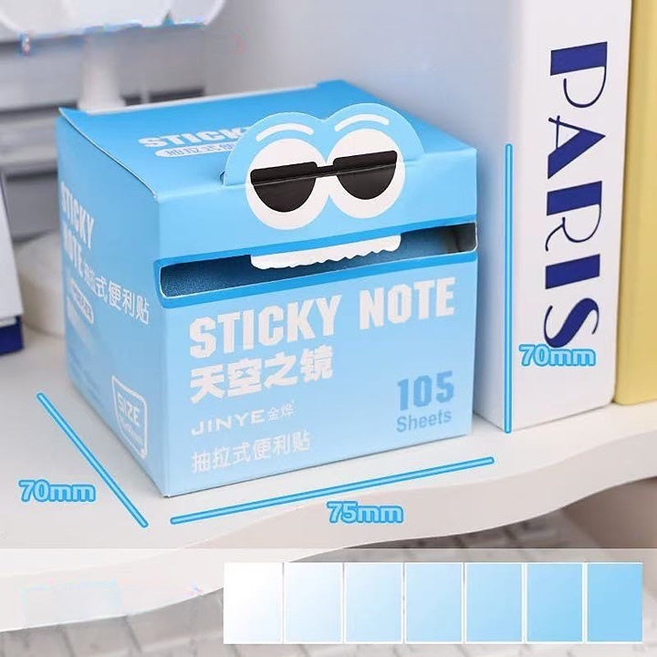 Transparent Pull Out 105 Sticky Notes sheets box transparent