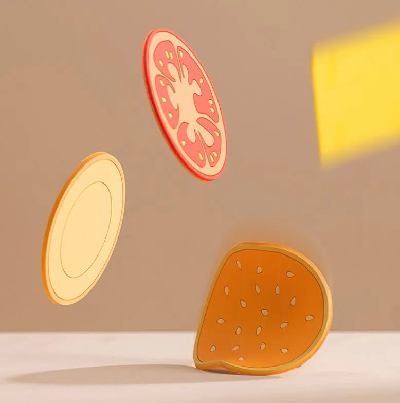 8pc Hamburger Insulating Flexible Coaster
