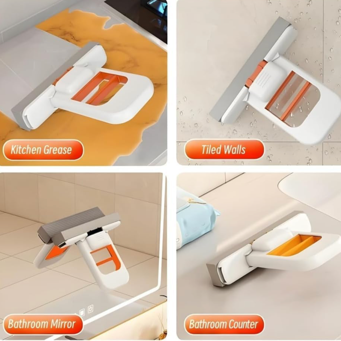 Portable Mini Foldable Self-Squeeze Desktop Mop with 1 x Extra Soft Sponge