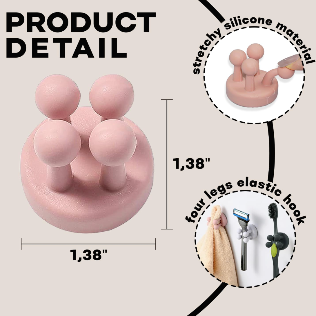 Multi-purpose Silicone Hooks / Holder (Set of 4)