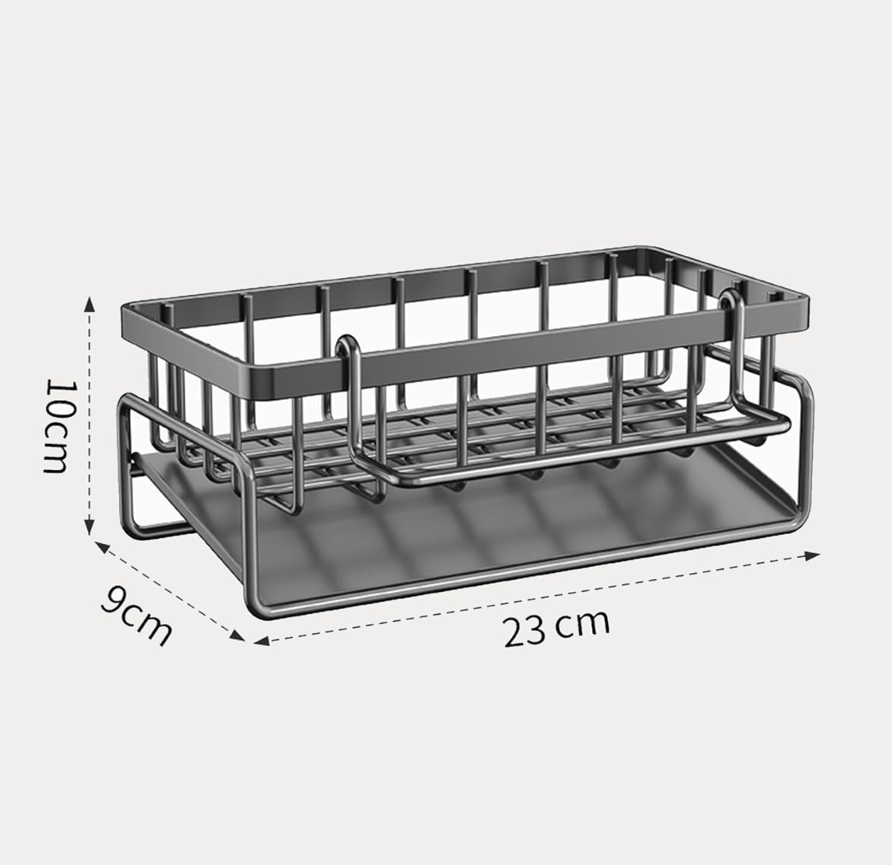 Sink Caddy Kitchen Sink Organizer Rack with Automatic Drain Tray | Stainless Steel Countertop Storage Holder for Sponges, Soap, Brushes & Dishwashing Liquid – Rustproof & Quick Dry Design