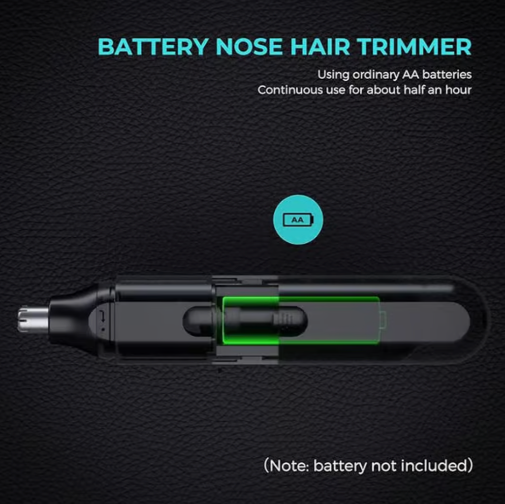 Unisex 3 in 1 Portable Nose and Ear Hair Trimmer Battery Operated 1 x AA (Not included)