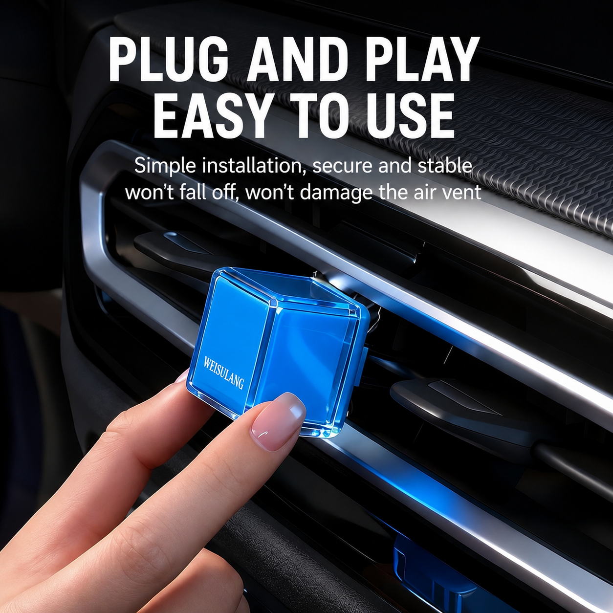 AeroCube™ Premium Car Air Freshener Vent Clip | Long Lasting 90+ Days | Luxury Perfume Fragrance | Natural Odour Eliminator | Stylish Crystal Cube Design | Car AC Vent Air Freshener