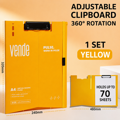Adjustable A4 Clipboard 360 Degree Vertical and Horizontal Usage.