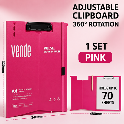 Adjustable A4 Clipboard 360 Degree Vertical and Horizontal Usage.