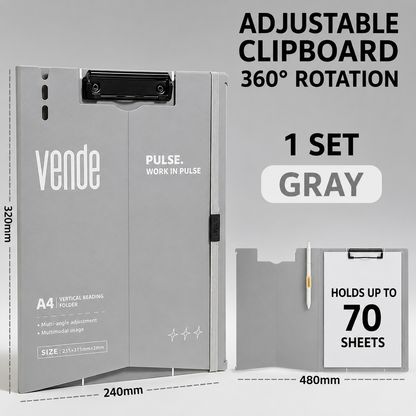 Adjustable A4 Clipboard 360 Degree Vertical and Horizontal Usage.