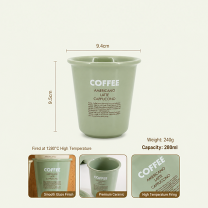 The Roasted Sip High Density Premium High Glaze Ceramic Coffee Cups