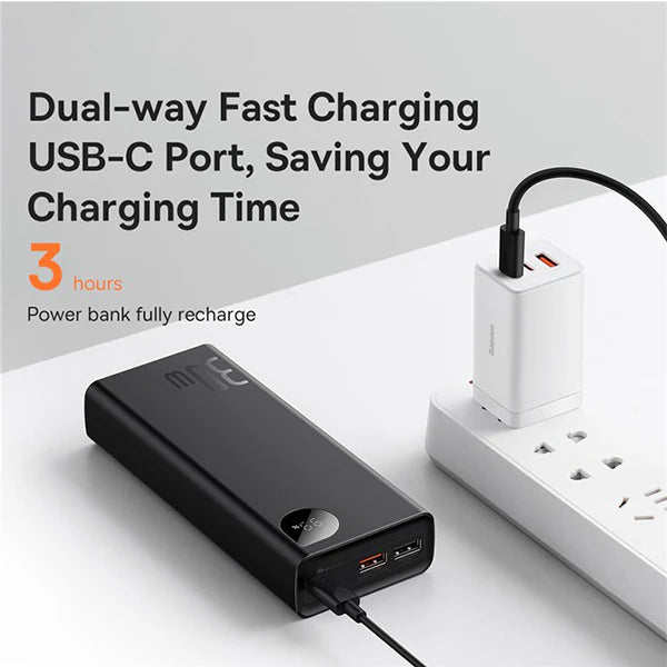 BASEUS Power Bank ADAMAN 2 30W 20000 mAh VOOC EDITION Fast Charging Power bank with USB to Type C 0.3M Cable