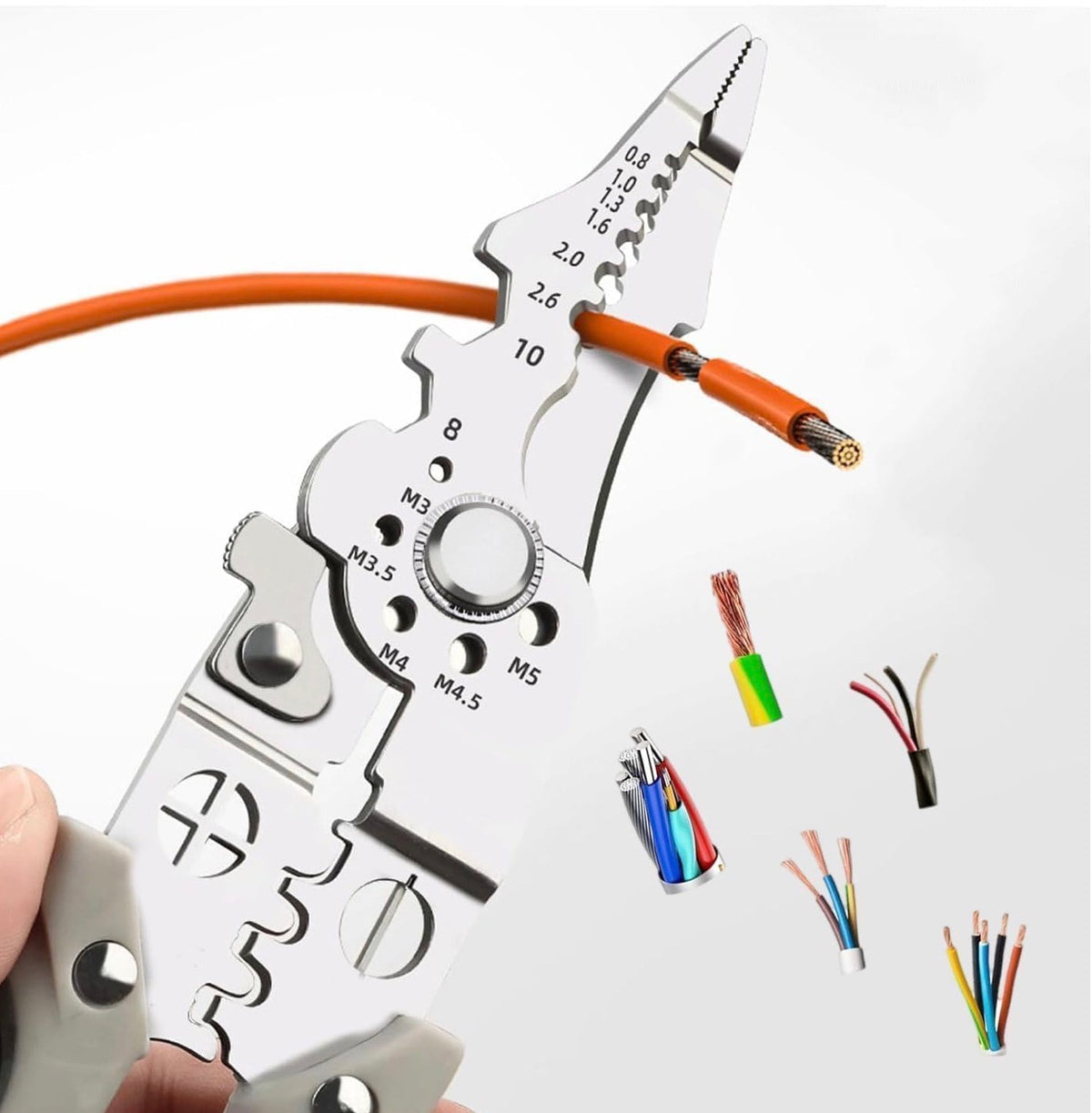 Multipurpose Wire Stripper & Cutter – Electrician Hand Tool for Cutting, Stripping, Crimping & Winding Wires-(Pack of 1)