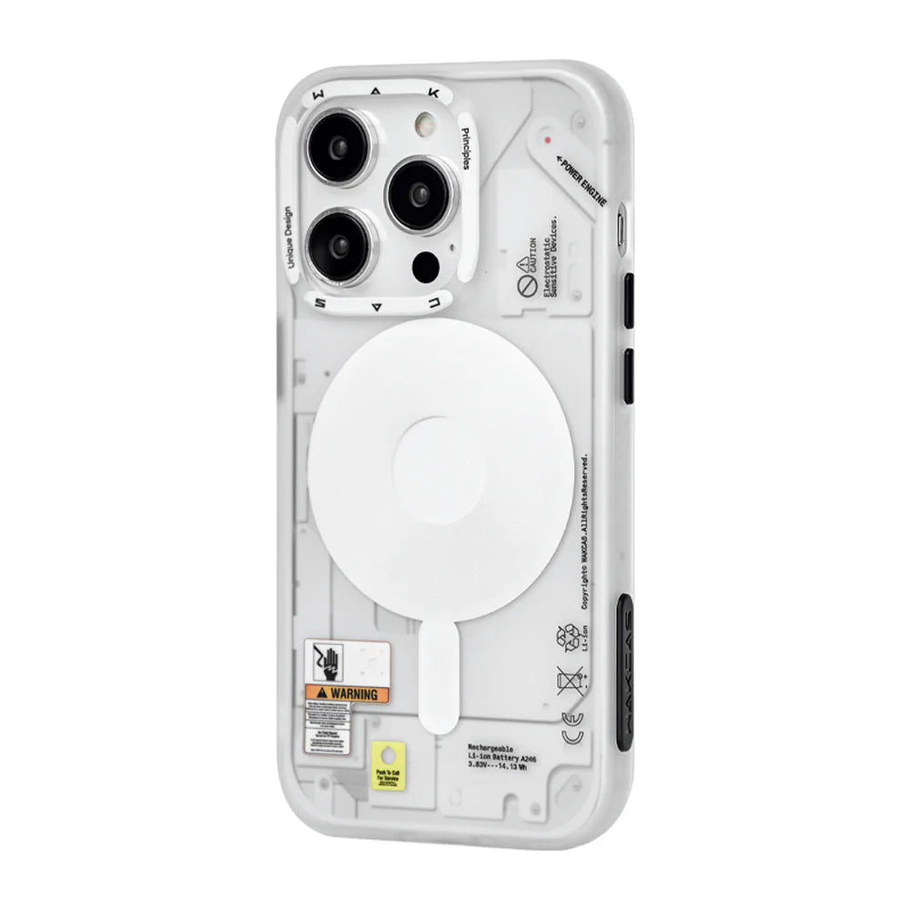 WAKCAS Frosted Mechanical Anti-Drop Magnetic iPhone Magsafe Case