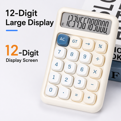 Retro Style minimalist Compact H9 Large LCD Screen 12 Digit Calculator Battery Powered