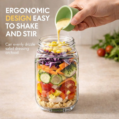 Leak proof Salad Pod Mason Jar Side Open, Pod Mason Jar, Jars With Lids Meal Prep,Suitable for Home, Outdoor and Travel