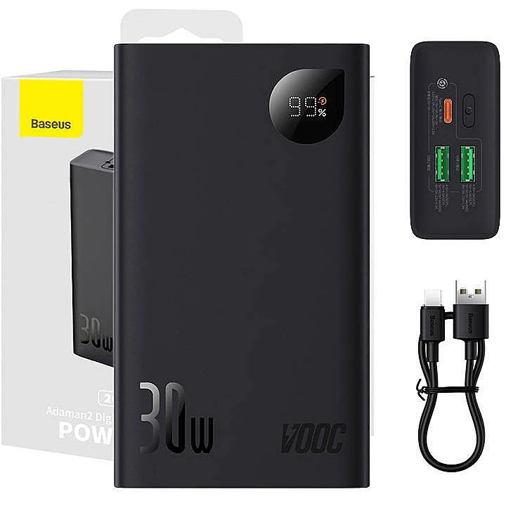 BASEUS Power Bank ADAMAN 2 30W 20000 mAh VOOC EDITION Fast Charging Power bank with USB to Type C 0.3M Cable
