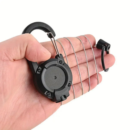 Anti Theft Heavy Duty Retractable Cord Keychain Carabiner Badge Clip