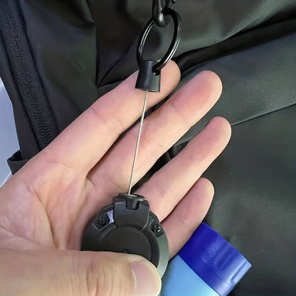 Anti Theft Heavy Duty Retractable Cord Keychain Carabiner Badge Clip