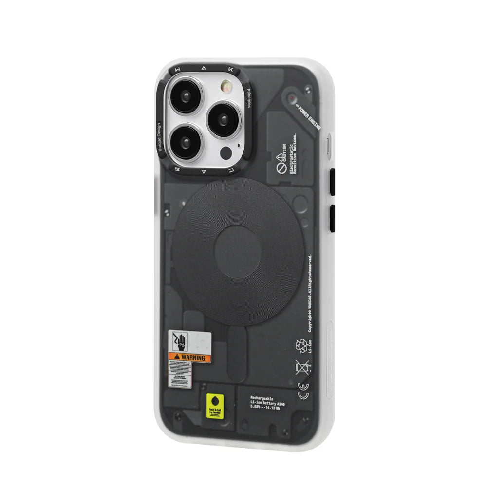 WAKCAS Frosted Mechanical Anti-Drop Magnetic iPhone Magsafe Case