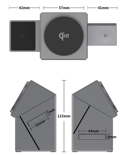 3 in 1 Motorised Wireless Qi2 MagSafe Charger