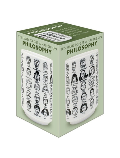 It's Hard to Get a Handle on Philosophy - Porcelain Tea Cup Featuring 60 Western Philosophers (ECO PACKAGE)