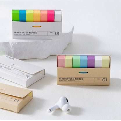 KINGJET Japanese Adhesive Memo Strips, (Pack of 1)40x10 mm Sticky Notes, 7 Colour Sticky Notes