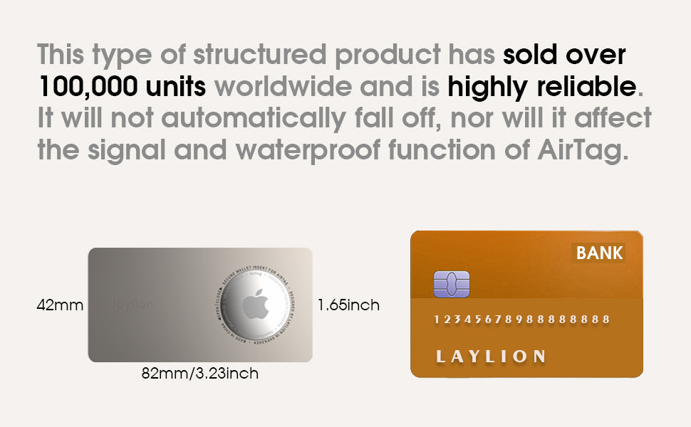 LAYLION Super Slim Aluminium  Card Wallet Insert for AirTag
