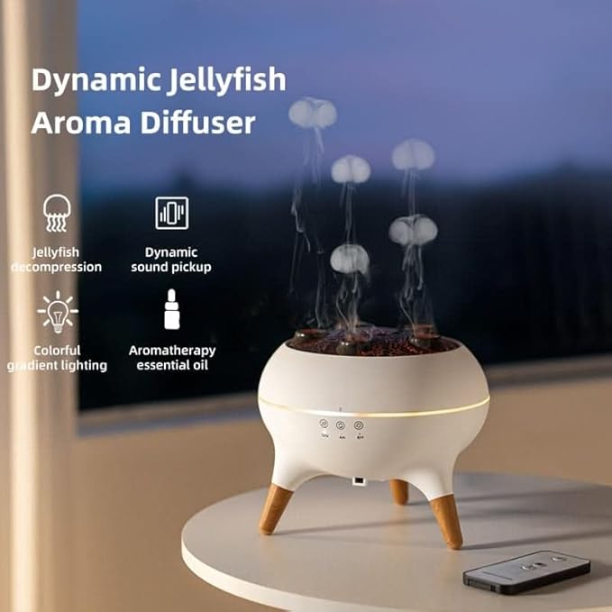 Dynamic Jellyfish Aroma Diffuser with 7 Colors Gradient Ambient Lighting