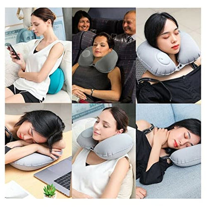 Self-Inflating U-Shaped Travel Neck Pillow