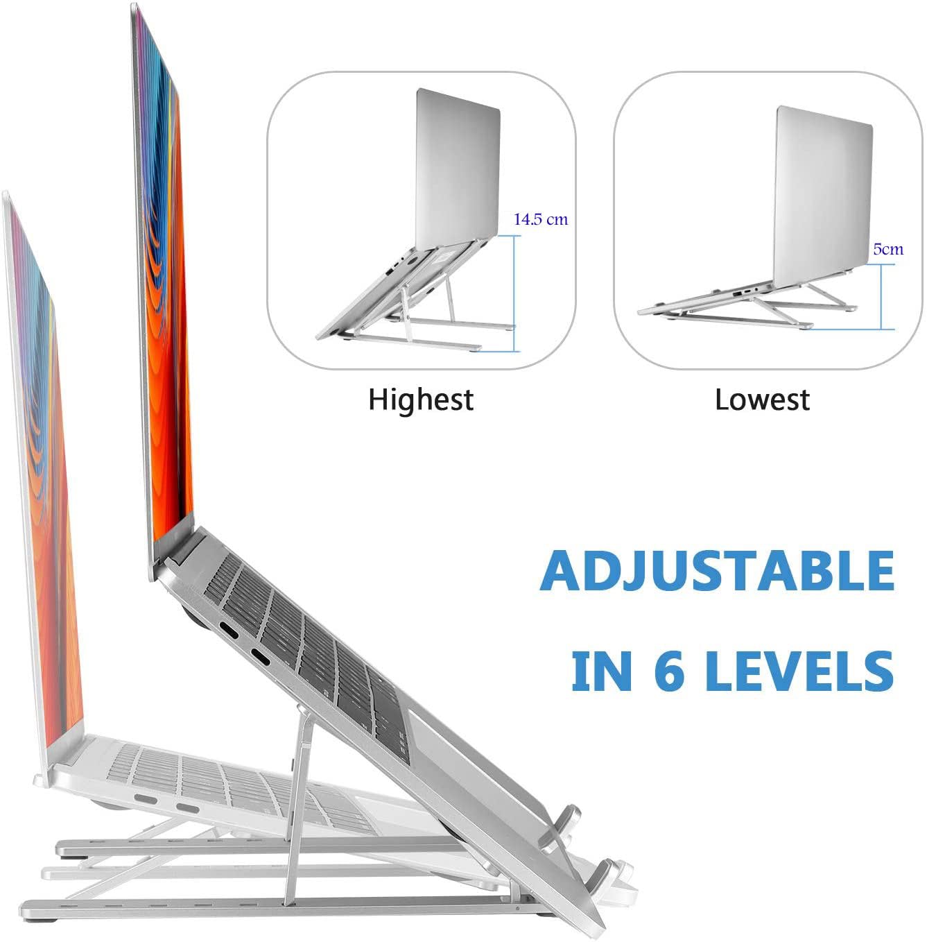 Laptop Cooler Stand with Detachable Fan | Foldable Aluminum Alloy Notebook Holder | Adjustable Height & Angle Ergonomic Laptop Stand with Cooling Pad for Laptops,Tablets ( Pack of 1)