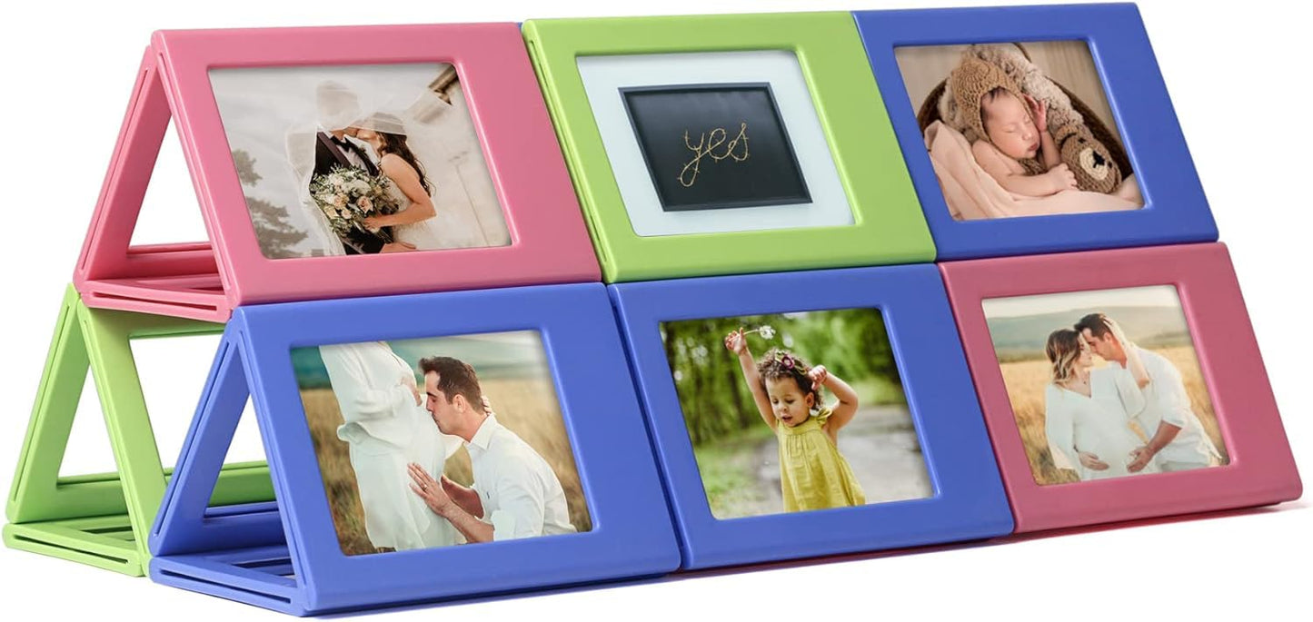 Mini Magnetic Picture Frame 2x3 (Set of 10 )for Polaroid, Instax Mini Photos, Refrigerator, Wallet-Size Pictures