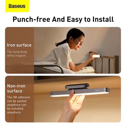 BASEUS Magnetic Stemless Touch Sensor Rechargeable Desk Lamp with 3 Brightness Levels