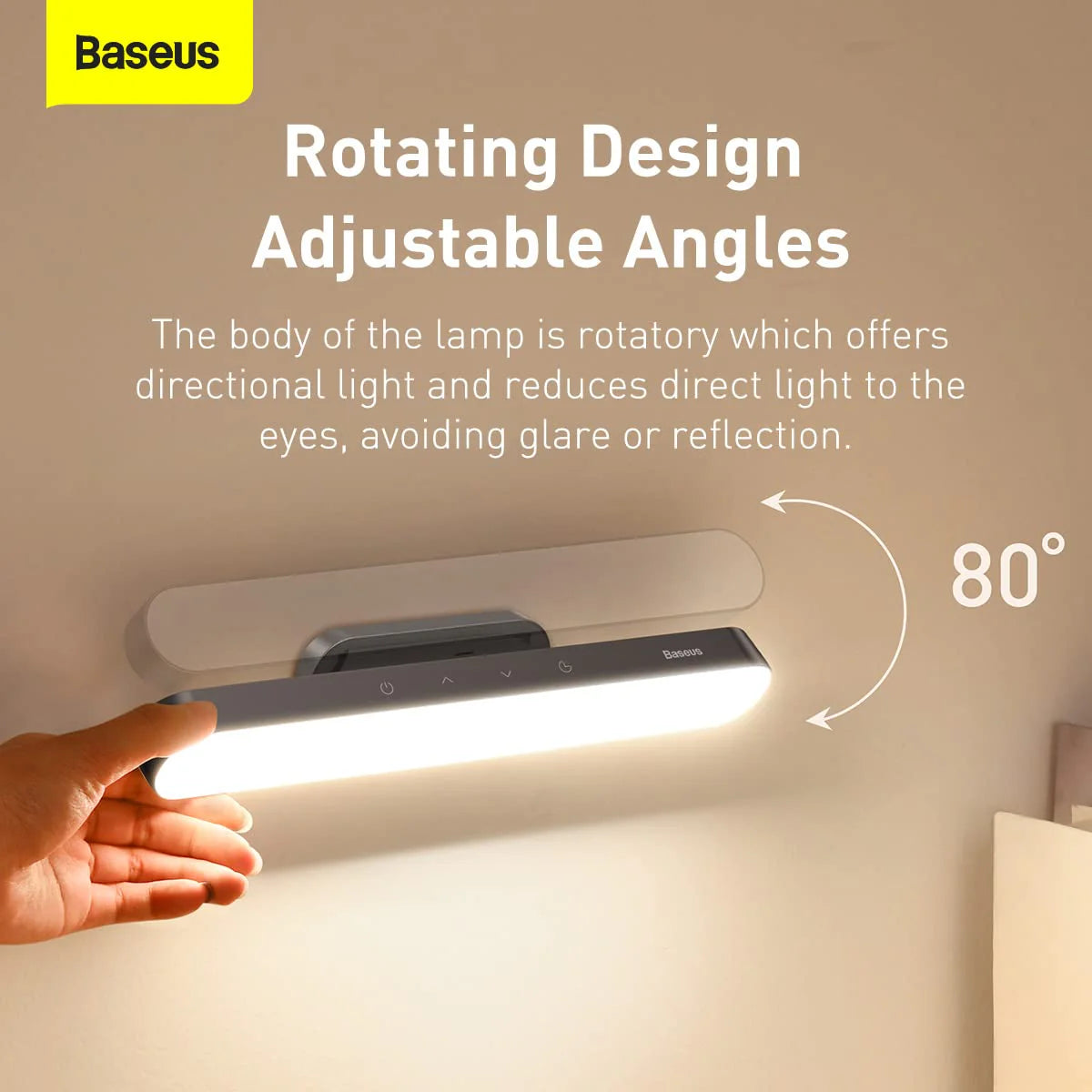 BASEUS Magnetic Stemless Touch Sensor Rechargeable Desk Lamp with 3 Brightness Levels
