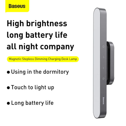 BASEUS Magnetic Stemless Touch Sensor Rechargeable Desk Lamp with 3 Brightness Levels