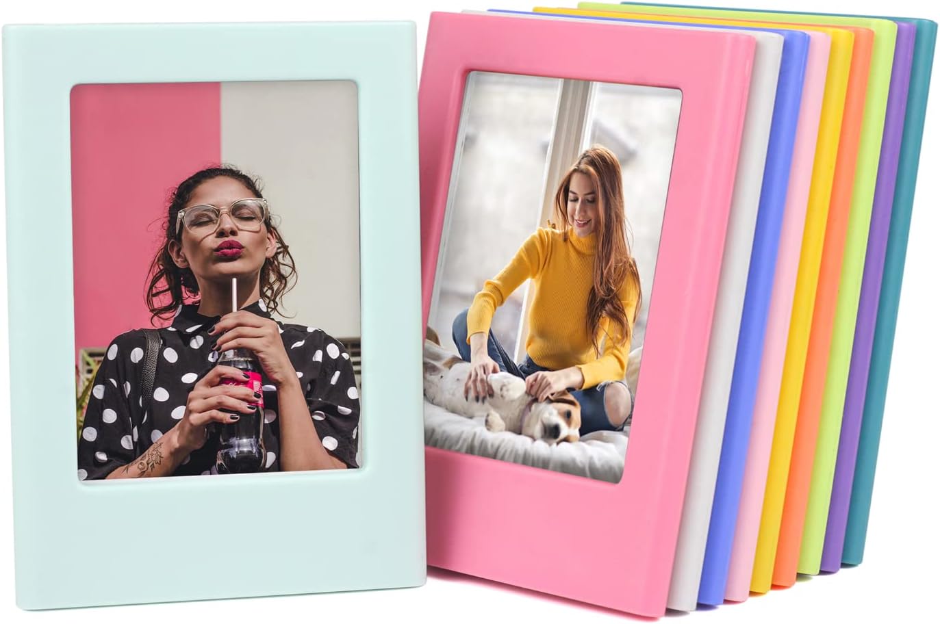 Mini Magnetic Picture Frame 2x3 (Set of 10 )for Polaroid, Instax Mini Photos, Refrigerator, Wallet-Size Pictures