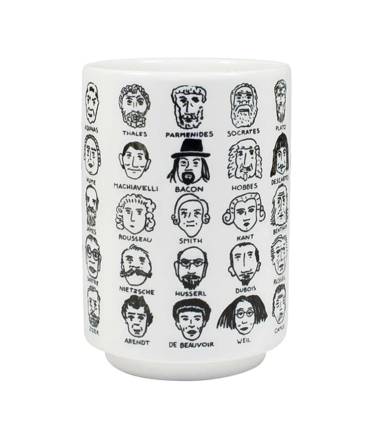 It's Hard to Get a Handle on Philosophy - Porcelain Tea Cup Featuring 60 Western Philosophers (ECO PACKAGE)