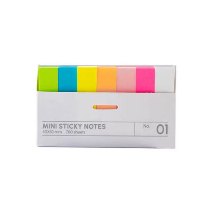 KINGJET Japanese Adhesive Memo Strips, (Pack of 1)40x10 mm Sticky Notes, 7 Colour Sticky Notes