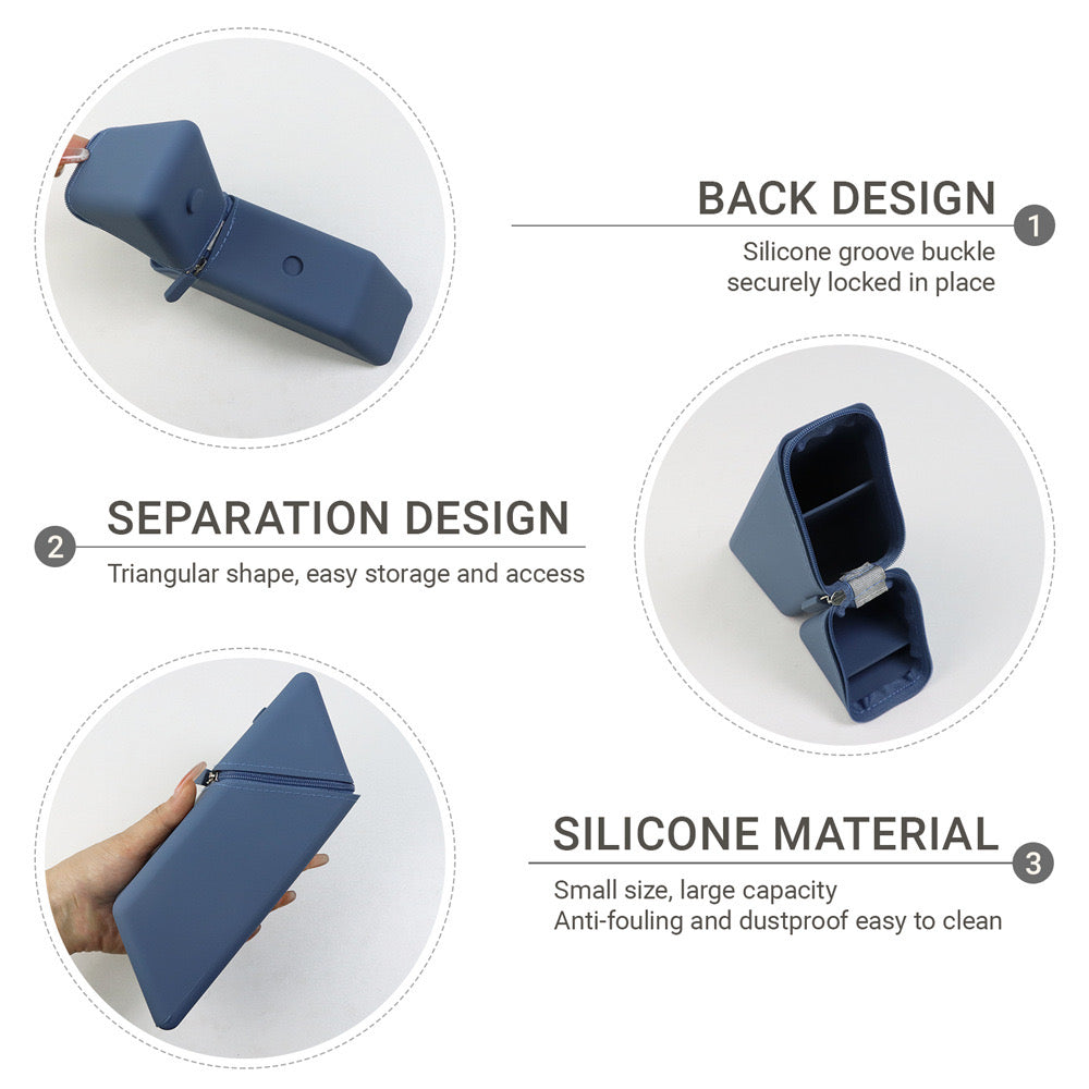 Large Capacity Silicone Pencil Case Stationery & Makeup Brush Organiser