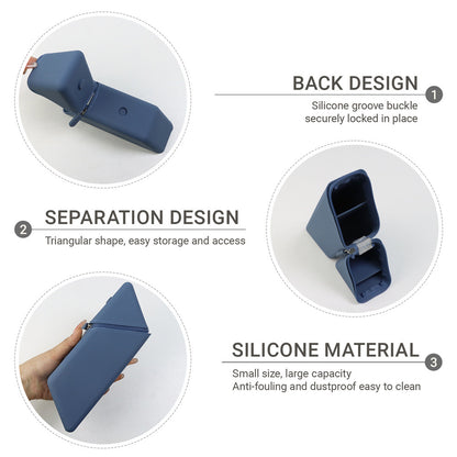 Large Capacity Silicone Pencil Case Stationery & Makeup Brush Organiser