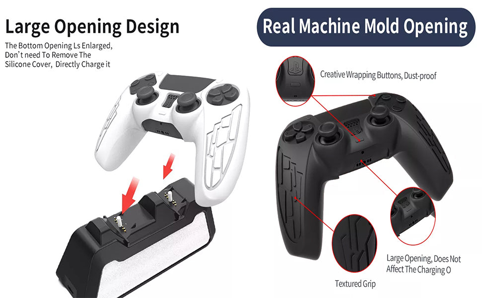 PS5 Silicone Cover Case for PS5 Controller, Anti Slip Protective Sleeve Skin Compatible for Play/Station 5 Controller (Black) Accessories