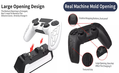 PS5 Silicone Cover Case for PS5 Controller, Anti Slip Protective Sleeve Skin Compatible for Play/Station 5 Controller (Black) Accessories