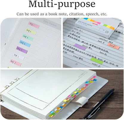 KINGJET Japanese Adhesive Memo Strips, (Pack of 1)40x10 mm Sticky Notes, 7 Colour Sticky Notes