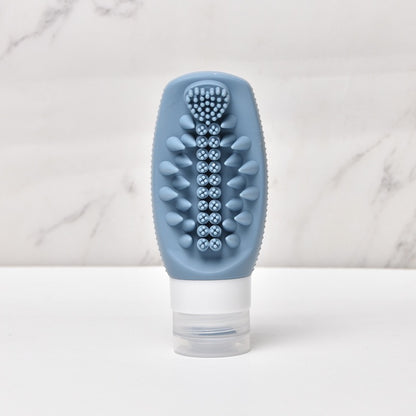 2 in 1 Silicone Travel Bottles with Built-in Scalp Scrubber 90ml (2 Pack)