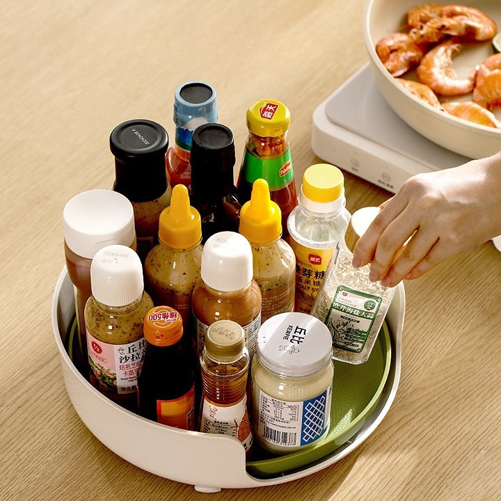 360° Rotating Open Kitchen Storage Tray for Bottles(Lazy Susan)