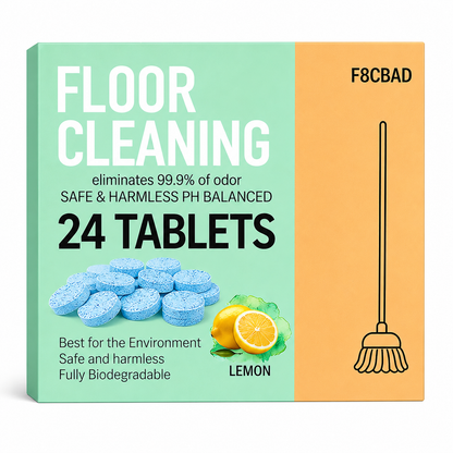 Floor Cleaning Tablets, PH Balanced Environment Safe, Biodegradable, Fresh Lemon Fragrance( Pack of 24 Tablets)