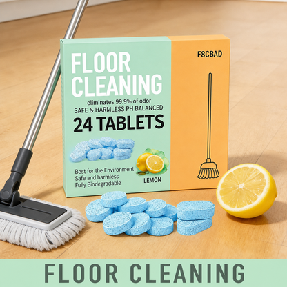 Floor Cleaning Tablets, PH Balanced Environment Safe, Biodegradable, Fresh Lemon Fragrance( Pack of 24 Tablets)