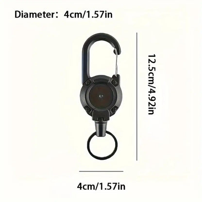 Anti Theft Heavy Duty Retractable Cord Keychain Carabiner Badge Clip
