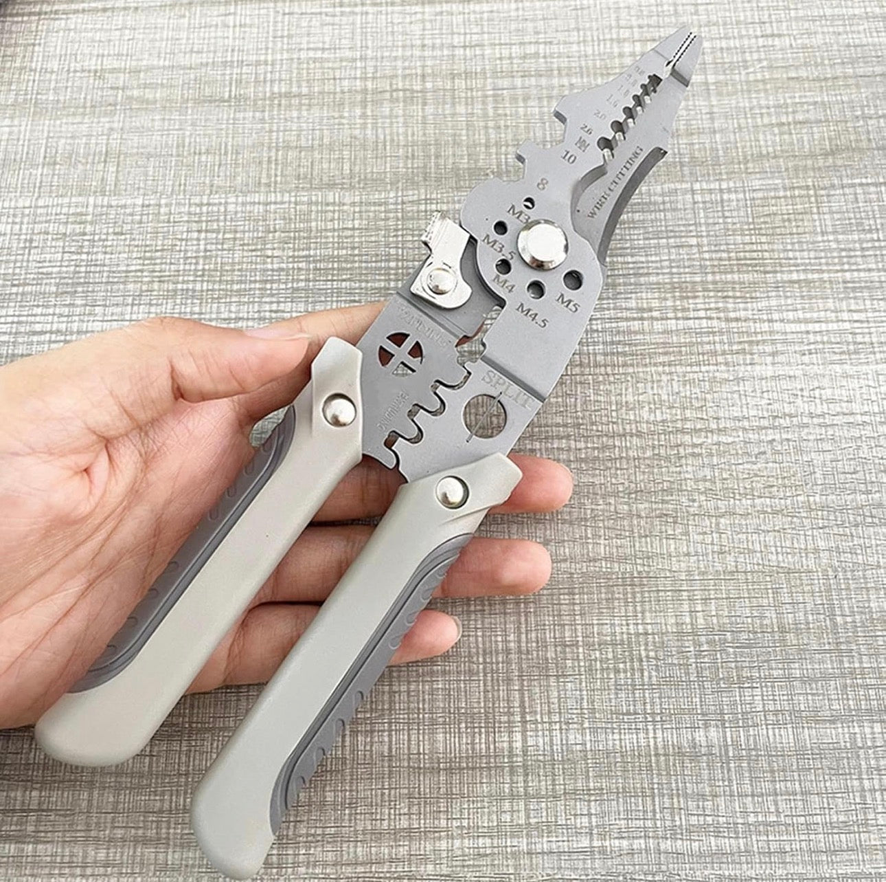 Multipurpose Wire Stripper & Cutter – Electrician Hand Tool for Cutting, Stripping, Crimping & Winding Wires-(Pack of 1)